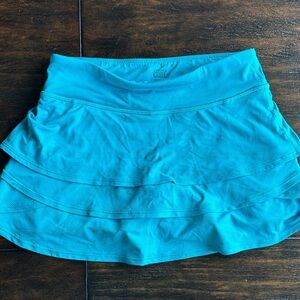 Athleta girl Teal Tiered Skort swing skirt size M 8-10